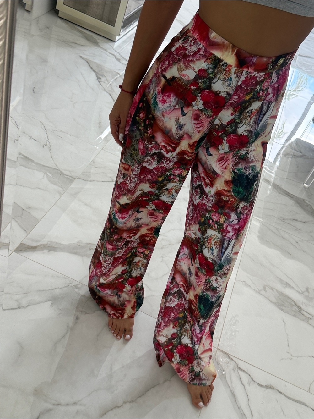 PrettyLittleThing Floral Multicolor Pants